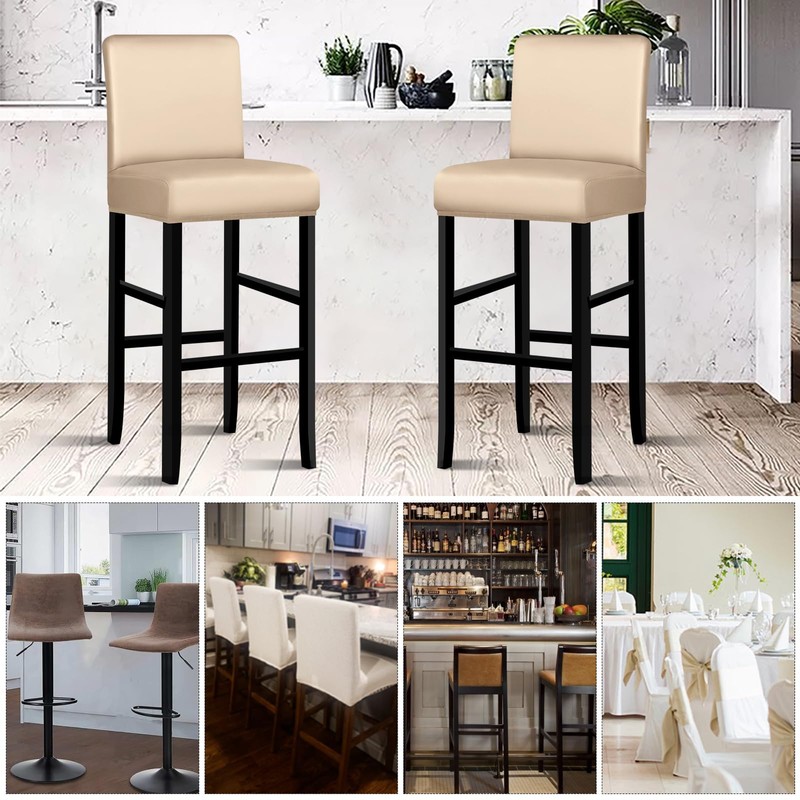 Lebaley 4 Pack Bar Stool Covers with Backs, Waterproof Stretch