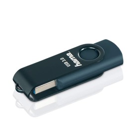 Hama 64GB USB Flash Drive USB 3.0 Data Stick 70MB/s Data Transfer with Loop for Attaching to Key Ring Memory Stick Metal Memory Stick Suitable for Windows/MacBook) Petrol Blue