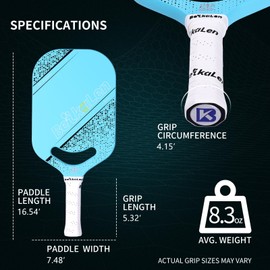 BKL BeikaLen USAPA Carbon Fiber Pickleball Paddle | T700 Carbon Friction Surface Pickleball Paddle | 20mm Honeycomb Core | The Pickle Ball Paddle Designed for Unmatched Control and Added Power Blue