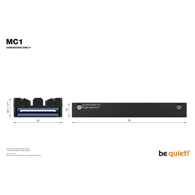 be quiet! MC1 M.2 SSD Cooler Heatsink for Single and