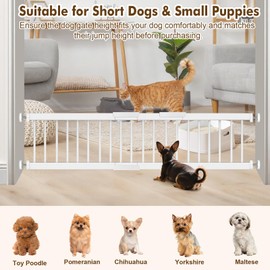 Dog Gate - 10" Tall Puppy Safety Pet Gates Easy to Step Over, Short Dog Gates,16.5"-44" Adjustable Extra Wide, Metal Doggy Door for Passageway Stairs Kitchen Bedroom Indoor, Pressure Mounted