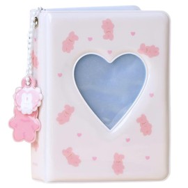 GGAUBAIFI Photocard Binder 3 Inch Kpop Photocard Holder Book, Cute Mini Photo Album Portable with Lovely Pendant for Photocard Collection 40 Pockets, White Rabbit