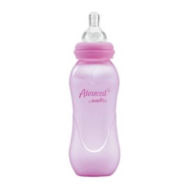 Evenflo Advanced Biberón Anticólicos, Cuello Estándar, Rosa, Silicón Libre de BPA, Flujo Medio, 240ml, 8oz, 3+ Meses, 1 Pieza