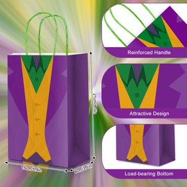 Whaline 24Pcs Clown Costume Paper Bag with Handles Joker Theme Party Favor Bags Gift Treat Bags for Clown Birthday Party Supplies Decoration