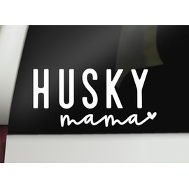 Husky Mama Decal Husky Dog Mom Car Bumper Sticker Window Laptop Tumbler Decal | 7" x 3.3" Size | White | Made in USA | DECALBUNNY