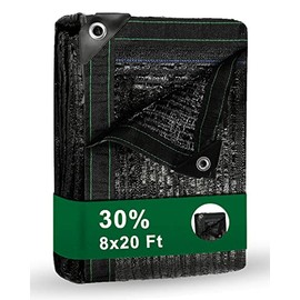 vensovo 30% Sunblock Shade Cloth Net Black Resistant - 8x20 Ft Garden Shade Mesh Tarp for Plant Cover, Greenhouse, Chicken Coop, Tomatoes, Plants