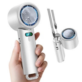 Portable Fan, Cooling Sensation, Handy Fan, 10,000 mAh, Super Large Capacity, Up to 24H Long Working Time, Equipped with Cooling Plate, 100 Levels of Wind Power Adjustable, 90° Folding, Handheld Fan