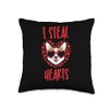cute corgi i steal hearts Throw Pillow