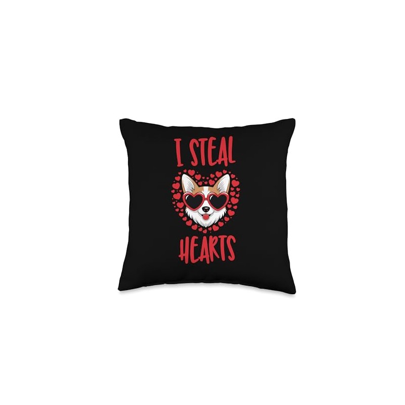 cute corgi i steal hearts Throw Pillow