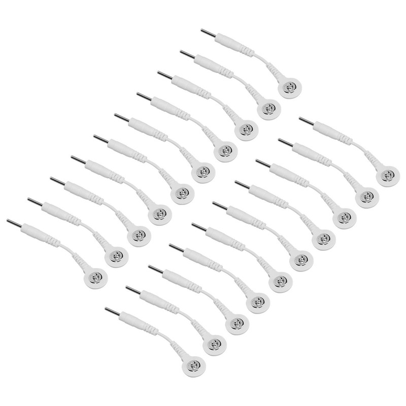 20Pcs Electrode Wires 2.0in Portable Replacement Button Electrode Lead Wires