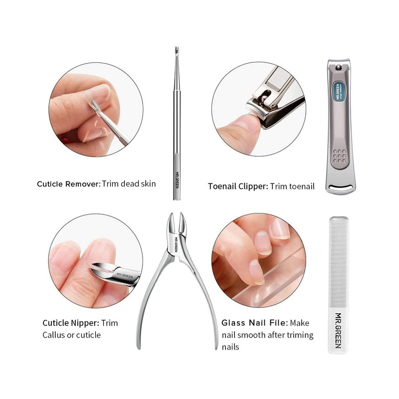 Manicure Pedicure Set, 7-piece Professional Nail Care Nail Clippers Case