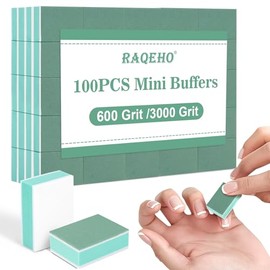 100 Mini Nail Buffer Block - Buffer Block Nail File, Buffing Block | 600/3000 Grit limas para uña, Fingernail Shiner Bulk for Gel Natural Nails, Scrat
