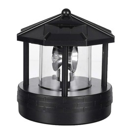 Erthree Garden Solar Lights, Outdoor LED Solar Lighthouse, Durable Rotatable Waterproof Solar Lights for Pathway (Black - L)