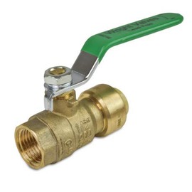 1/2Inch Push To Connect X 1/2Inch Fpt Brass Ball Valve, Lead-Free