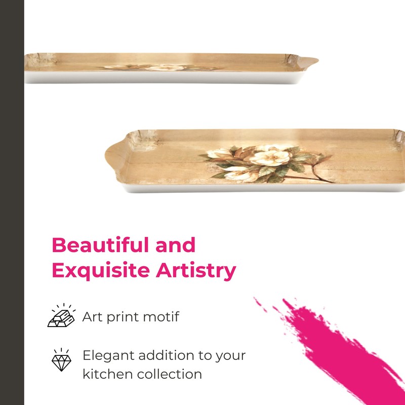 Pimpernel Sugar Magnolia Collection Melamine Tray – (15.25" x 6.5")