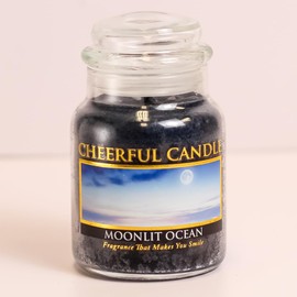 A Cheerful Giver Moonlit Ocean 6oz Small Scented Candle Jar with Lid Cheerful Candle 35 Hours of Burn Time, Christmas Gift for Women, Blue
