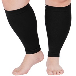 Abodhu Plus Size Compression Leg Sleeves for Women& Men 15-20mmHg Wide Calf Knee High Leg Sleeves
