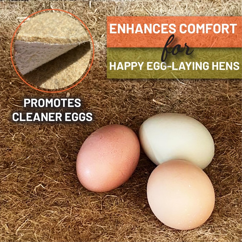 HURDZ HEMP Nesting Pads for Chicken Coop 13”x13-100% Natural, Super