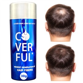 Fibra Capilar Coverful Premium 28 Gramos Para Cubrir Calvicie, Canas y Dar Volumen Al Cabello (Cafe medio)