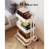 Pipishell 3 Tier Metal Rolling Utility Cart, Heavy-Duty Storage Rolling