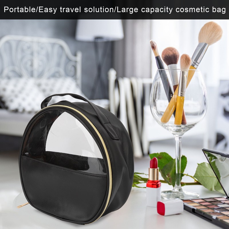 Toiletry Bag PU Leather Makeup Bag Portable Cosmetic Bag Portable