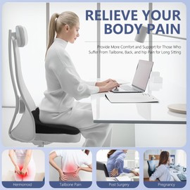 Thicken 19.7in Seat Cushion Gel, Large Cooling Seat Cushion for Long Sitting, Cushion for Wheelchair, Pressure Relief Cushion Seat for Office Chair, Chair Seat Pads for Car Desk Chair Kayak Stadium