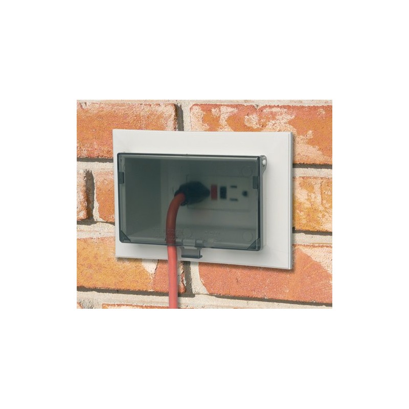 iMBAPrice DBHC Outdoor Outlet Cover, Clear 1-Gang Horizontal Extra Duty