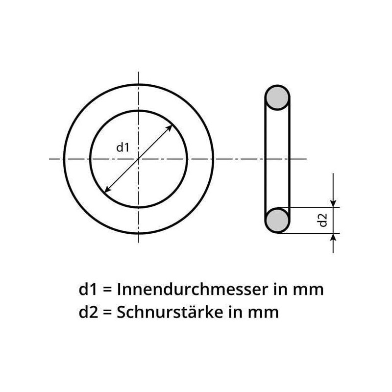 Pack of 4 O-rings 65 x 3 mm NBR70
