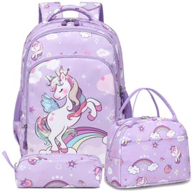 Unicorn Backpacks for Children Girls Primary School Backpack Cute Children's Backpack for Girls Backpacks, Stand Unicorn Purple, backpack for girls