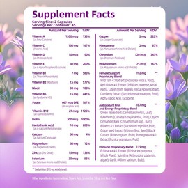 HiPlus Women's Multivitamin - 20 Essential Nutrients with Vitamins A C D E B12 Zinc & More for Energy Focus & Women's Health - 90 Capsules Non-GMO Gluten-Free Vegan Friendly - Dietary Edible Magnesium Bathroom Wellness