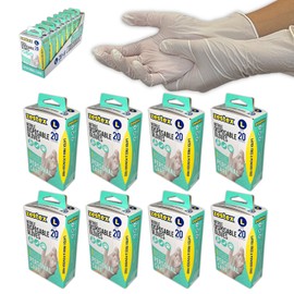 Zestex Nitrile Personal Care, Latex-free & Powder-free, Non-Sterile Food Safe Multi Purpose Disposable Glove, White, Large, Case/8 boxes of 20 gloves