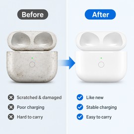 Replacement Charging Case for Select AirPods – Portable Earbud Charger with LED Status Light for Travel and Daily Use