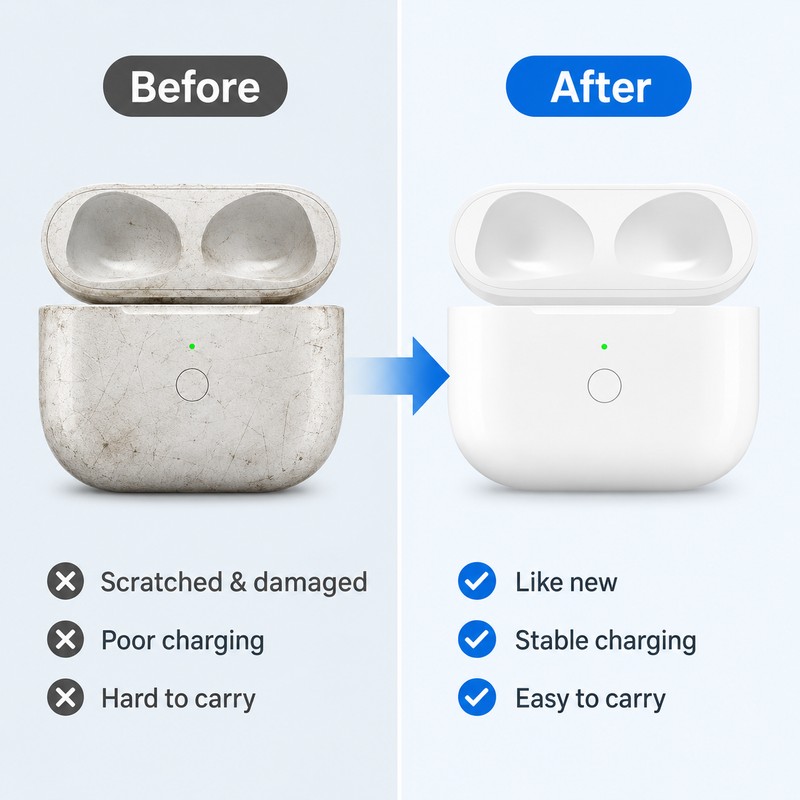 Replacement Charging Case for Select AirPods – Portable Earbud Charger
