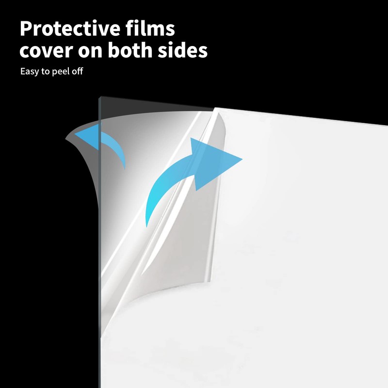 Art3d 5-Pack of 8×10" PET/Plexiglass Sheets, Transparent Clear Flexible Plastic