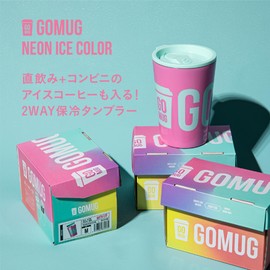 CBJAPAN GOMUG Tumbler with Lid, Convenience Store Coffee, Vacuum Insulated, Stainless Steel, 2 Layers, Rubber Bottom, Pink, 11.8 fl oz (350 ml)