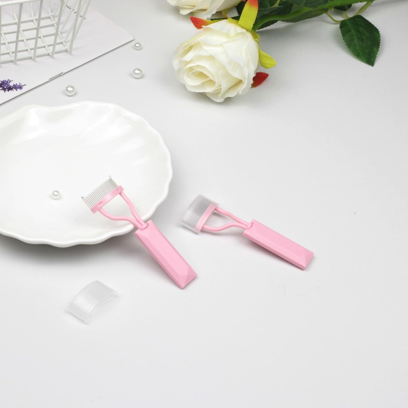 2PCS Arc-Shaped Pink Eyelash Comb – Lash Definer Mascara Separator