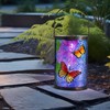 Afirst Solar Lantern Outdoor Hanging Glass Butterfly Solar Lights Waterproof