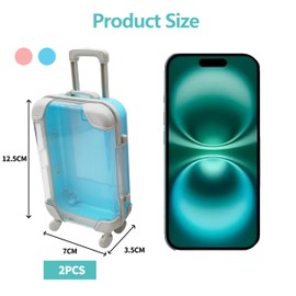 FloraVigo Travel Gift Travel Suitcase Miniature, Money Gift Travel Holiday Fund Money Box Travel Suitcase as a Gift for Holiday, Travel Fund to Give Money for Travel (Blue Pink)