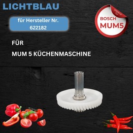Lichtblau Spur Gear for Bosch Food Processor 622182 00622182 I Replacement Gear Suitable for Drive Gear Food Processor MUM5 I Spare Parts for Food Processors I Bosch MUM Accessories