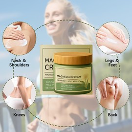 rexibuz 2Pcs Magnesium Cream with MSM & Arnica, Nerve Relief Magnesium Cream, Fast-Absorbing & Non-Greasy Hydrating Lotion, Gentle Formula for Skin Soothing, 50g/1.76oz