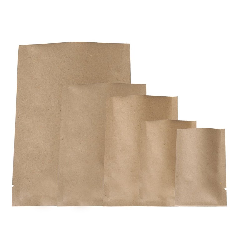 QQ Studio Open Top Kraft Mylar Heat Sealable Bags (100