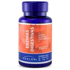 ENZIMAS DIGESTIVAS CON PREBIOTICOS - Maklen Enzimas Digestivas de Papaína + Prebióticos - Solamente 1 Tableta al Dia - Mejora Digestion y Salud Intest