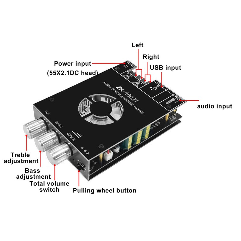 Bluetooth Digital Power Amplifier Module HD Sound High Low Pitch