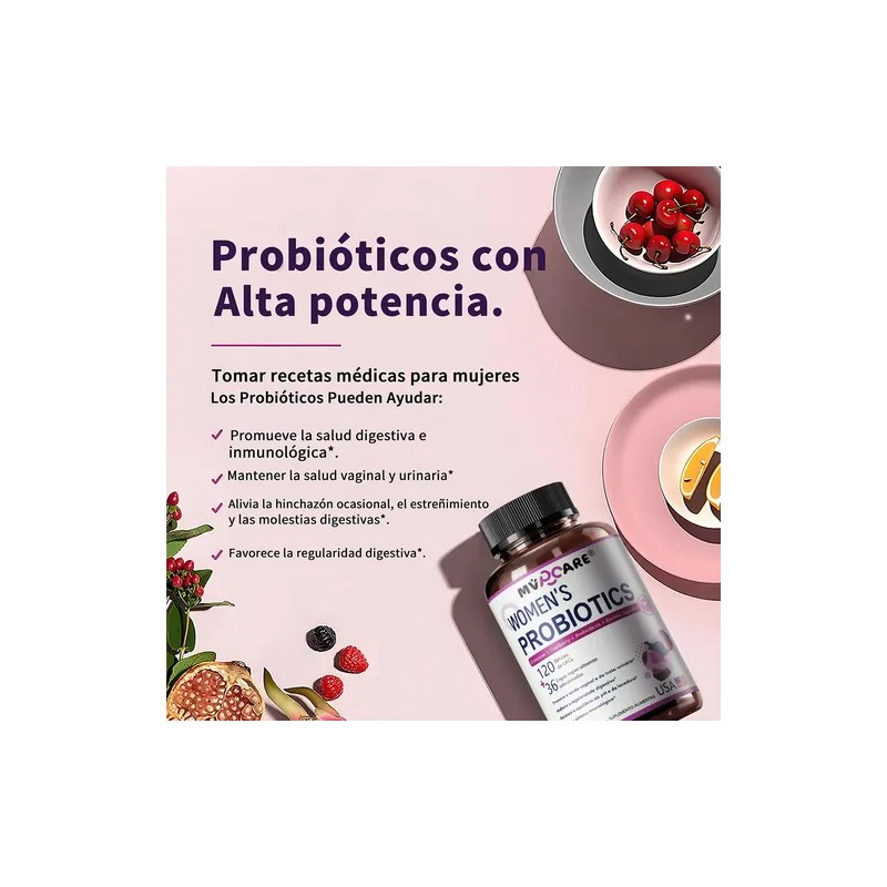 Probióticos Mujer Urinario Intestinal Vaginal 90 Cápsulas Sin Sabor