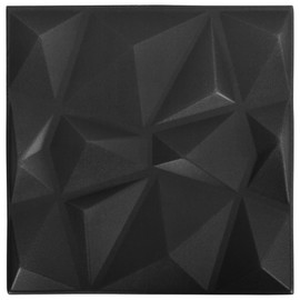 Udorich Elegant 3D Wall Panels for Unique Interior Decor, Diamond Black Finish, 24 Pieces 19.7"x19.7" Each, 64.6 ft² Coverage