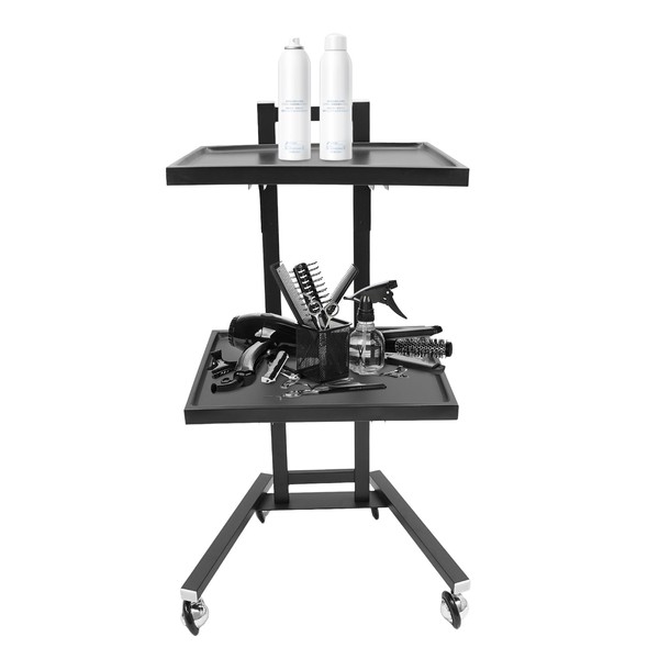 BEACCOSS 2-Tier Stainless Steel Rolling Cart with Foldable Design -