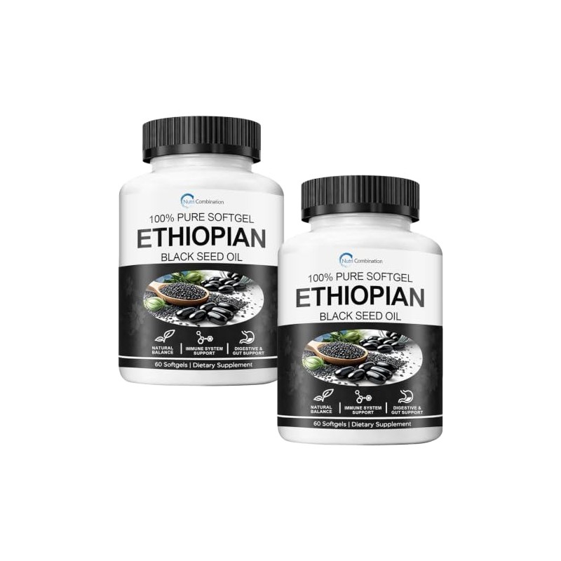 Ethiopian Black Seed Oil Capsules 4.64% Thymoquinone, Organic, 120 Softgels