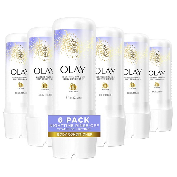 Olay Nighttime Rinse-off Body Conditioner with Retinol and Vitamin B3 Complex, 8 Fluid Ounce (Pack of 6)