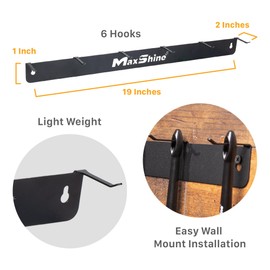 Maxshine Maxshine Universal Detailing Brush Hanger - 6 Organizer Hooks, Lightweight Wall-Mounted Design for Auto Detailing Supplies, Ideal for Garage & Mobile Use, Easy to Install Car Care Organizer