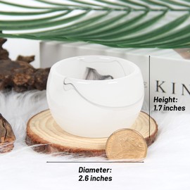 Orientrea - Cuenco de orgonita de ágata cornalina de 2.6 pulgadas, cuenco de piedra preciosa de cristal de ágata para meditación, decoración del hogar, curación de cristal, Reiki, cuenco de manchas